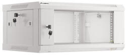 Lanberg WF01-6404-10S 19" 4U SZÉL: 600mm MÉLY: 450mm MAG: 290mm lapraszerelt üvegajtós szürke fali rack szekrény - pepita