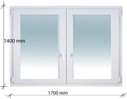 Decco 170×140 Kétszárnyas Tokosztott Bukó - Nyíló műanyag ablak 2 rétegű üvegezéssel