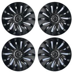  Hub sapka, Tesla modellekhez tervezve, zökkenőmentes illeszkedés és egyszerű telepítés, matt fekete-LR