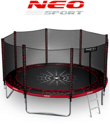 Neo-Sport Neo-Sport külső hálós Trambulin létrával 374cm, 150kg - Piros