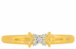  Arannyal Bevont Ezüst Gyűrű Fehér Gyémánttal, PCY10015/57