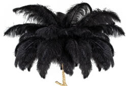 King Home Tiffany Állólámpa Természetes Strucctollakkal Fekete/Arany (KHM-JL0019.BLACK)
