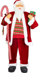 MagicHome MagicHome karácsonyi dekoráció, Mikulás ajándékokkal, piros, 120 cm