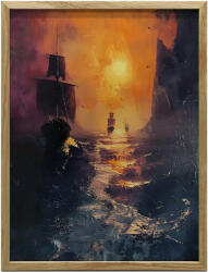  KERET FALI PLAKÁT PIRATE ADVENTURE SÖTÉTBARNA 50x70 CM