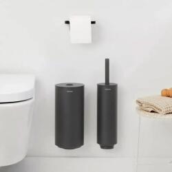 Brabantia WC-kefe tartóval és tartozékokkal, 3 darabos, higiénikus, elegáns, rozsdamentes acél anyagból, fekete