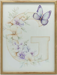  VÁSZON FESTMÉNY VIRÁG G BETŰ PILLANGÓVAL KERET NÉLKÜL 70x100 CM
