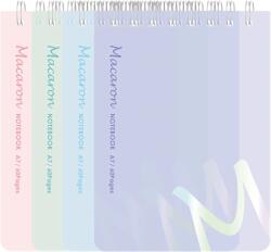 DELI Macaron A7 60 lapos színes vonalas spirál notesz (DEN403-A7) - officedepot