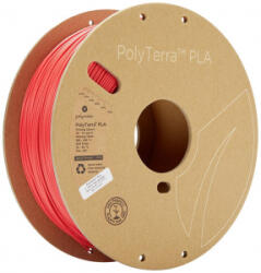 Polymaker PolyTerra PLA 3D nyomtatószál PLA műanyag alacsonyabb műanyag tartalom, vízben oldódó 1.75 mm 1000 g Piros (matt) 1 db (70826) (70826) - aqua