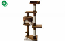  JK |Tina emeletes macskakaparó házzal, pihenővel, játékkal, 40X40X116cm, bézs/barna - pepita