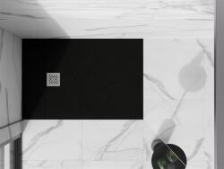 Mexen Stone+ SMC zuhanytálca 90 x 80 cm, fekete - 44708090 Kompozit zuhanytálca Kompozit zuhanytálca (5907709150966)