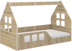 Wooden Toys Montessori HÁZIKÓ gyerekágy SONOMA 160x80cm - ajándék matraccal - balos