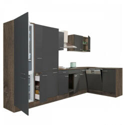 Leziter Yorki Konyhablokk - Sarok - Tölgy/Antracit - 370cm (LS370YAN-PSZ-AF)