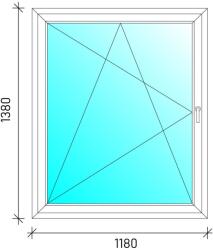  120x140 Bukó-nyíló műanyag ablak
