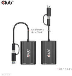 Club 3D Átalakító - (USB-C (USB-A Adapterrel) to Dual HDMI (4K/30Hz) / VGA (1080/60Hz)) (CSV-1611) (CSV-1611)