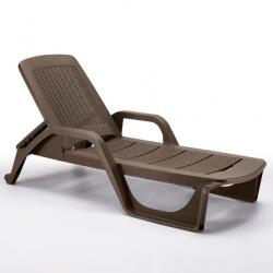  NILO barna, műanyag napozóágy 190 x 71 x 46 cm