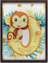  ESKÜVŐI VÁSZON FESTMÉNY, MAJOM O BETŰRE, KERET NÉLKÜL, 70x100 CM