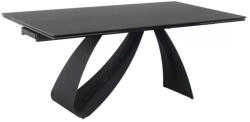 SIGNAL MEBLE Diuna Ceramic Bővíthető Üveg-Kerámia Étkezőasztal Fekete Matt Dizájn (DIUNACC160)