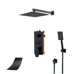  Zuhanycsap szett, Blackswan, M3.2 típus, matt fekete modell, mérete 25 cm