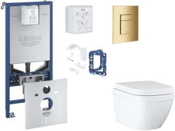 GROHE Rapid SLX - Set pentru montare încastrată, toaletă, capac Softclose, clapetă Skate Cosmopolitan și set pentru tablete, Triple Vortex, Cool Sunrise SANI11BB4145 (SANI11BB4145)