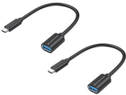 Conceptronic Kábel - (USB-C to USB-A, fekete) 2db/csomag (ABBY11B) (ABBY11B)