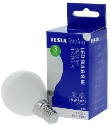 TESLA TESLA LED izzó miniglobe BULB E14, 8W, nappali fehér (MG140840-7)