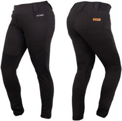  Női motoros nadrág W-TEC Lukrecia, elasztikus, testhezálló, magas derekú fekete XS, meghosszabbított hossz