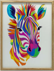  VÁSZON FESTMÉNY SZIVÁRVÁNY ZEBRA PREMIUM VÁSZON KERET NÉLKÜL 50x70 CM