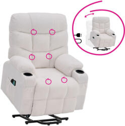 Tempo Állítható masszázs fotel, fehér, HUDSON