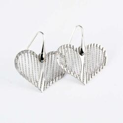  Ezüst Szív Fülbevaló - Ródium Bevonat - 35x30 mm