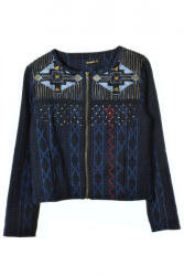 Desigual sötétkék, mintás női cipzáras felső - 40