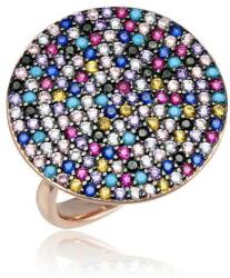  Ezüst Mosaic Gyűrű Színes Cirkónia Kövekkel-kör, rosé