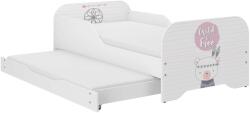  MIKI gyerekágy 160x80cm matraccal és ágyazható ágyneműtartóval benne 140x70 cm matraccal - boho maci