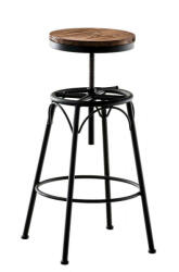  Beam Ipari Bárszék - Állítható Magasságú - Fekete