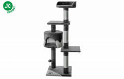  JK | Tina emeletes macskakaparó házzal, pihenővel, játékkal, 40X40X116cm, szürke - pepita