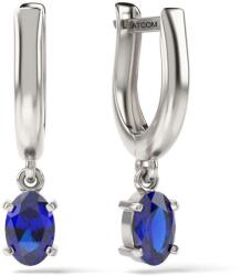 Atcom Jewelry ATCOM - Ezüst Fülbevaló - Kék Zafír Kristály - 7 mm