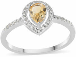  Ezüst Gyűrű Citrinnel és Fehér Topázzal, ROS343/57