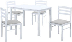 TEMPO KONDELA Étkezőgarnitúra 1+4, fehér/bézsesszürke, SOMIN - pepita
