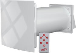 Venteurope CUPER125 hővisszanyerő ventilátor, kerámia rekuperátor, G3 szűrő, 6 sebesség, 4 üzemmód, SMART mód, Távirányító, automatikus funkció, beszívó és elszívó, fehér