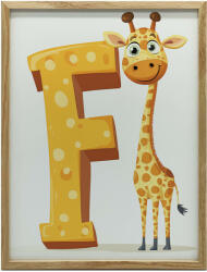  VÁSZONFESTÉS ZSIRÁF ÉS F BETŰ KERET NÉLKÜL PREMIUM VÁSZON 50x70