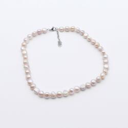  Édesvízi gyöngy nyaklánc - Baroque Levendula (BRL211-45)