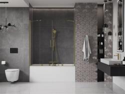 Mexen Velar Duo Kádparaván 2 részes csúszó 140 x 150 cm, átlátszó nano, arany - 896-140-000-02-50 Kádparaván (5905315221926)