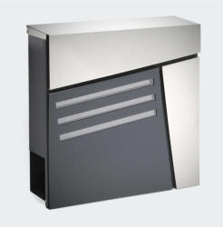  V25 Design Postaláda - Antracit-Ezüst - Újságtartóval