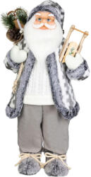 MagicHome MagicHome karácsonyi dekoráció, Mikulás, fehér-szürke, 60 cm