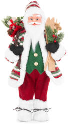 MagicHome MagicHome karácsonyi dekoráció, Mikulás sítalppal, 46 cm