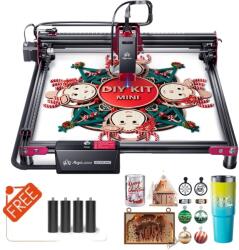  Lézeres metszetű gép, nagy pontosságú 5W teljesítmény, kompakt méret 64x50x137 mm, DIY KIT MINI 5W 2