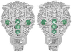 PUMA Fej Ezüst Fülbevaló - Smaragd és Topáz - PCY9629