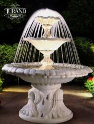 JURAND OLASZ artézi szökőkút, 93 x 145 x 180 cm (H), kerti/kültéri/terasz/éttermi szökőkút, funkcionális, márványhoz hasonló Finecrete műkőből készült, fehér színű, magassága 180 cm, minden tartozékkal együt