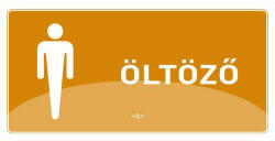  Információs Matrica - Férfi Öltöző - Barna - 10x20 cm (HM02/07)