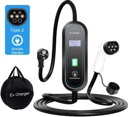 Hordozható EV töltő, 3, 5 kW teljesítményű kimenet, 16A állítható áram, 3, 5 kW 16A Type2