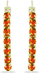  Arannyal Bevont Ezüst Fülbevaló Amerikai Tűzopállal - 2.95 Karát